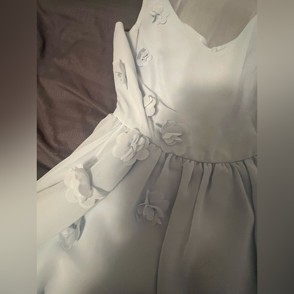 Disney Cinderella / LC Lauren Conrad Light Blue Mesh Back Dress Flowers - Picture 7 of 7